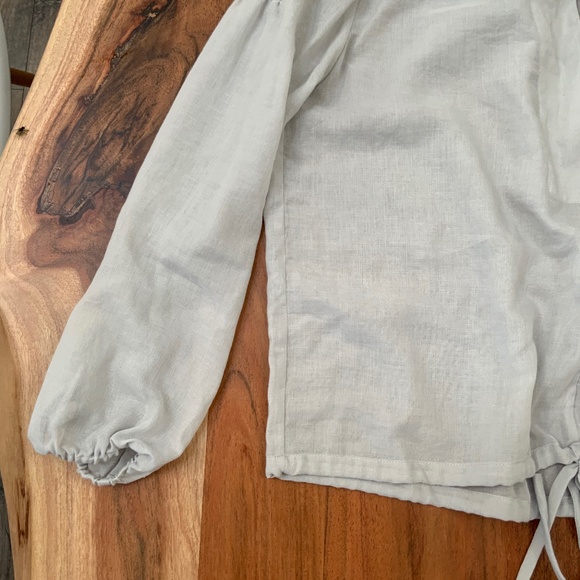 BCBG Cropped Tie Front Blouse - Picture 3 of 6